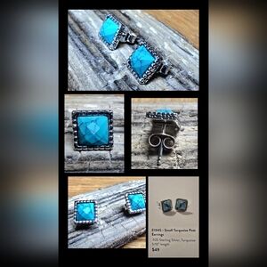 Opulenza Designs Small Turquoise Post Earrings (Retired)